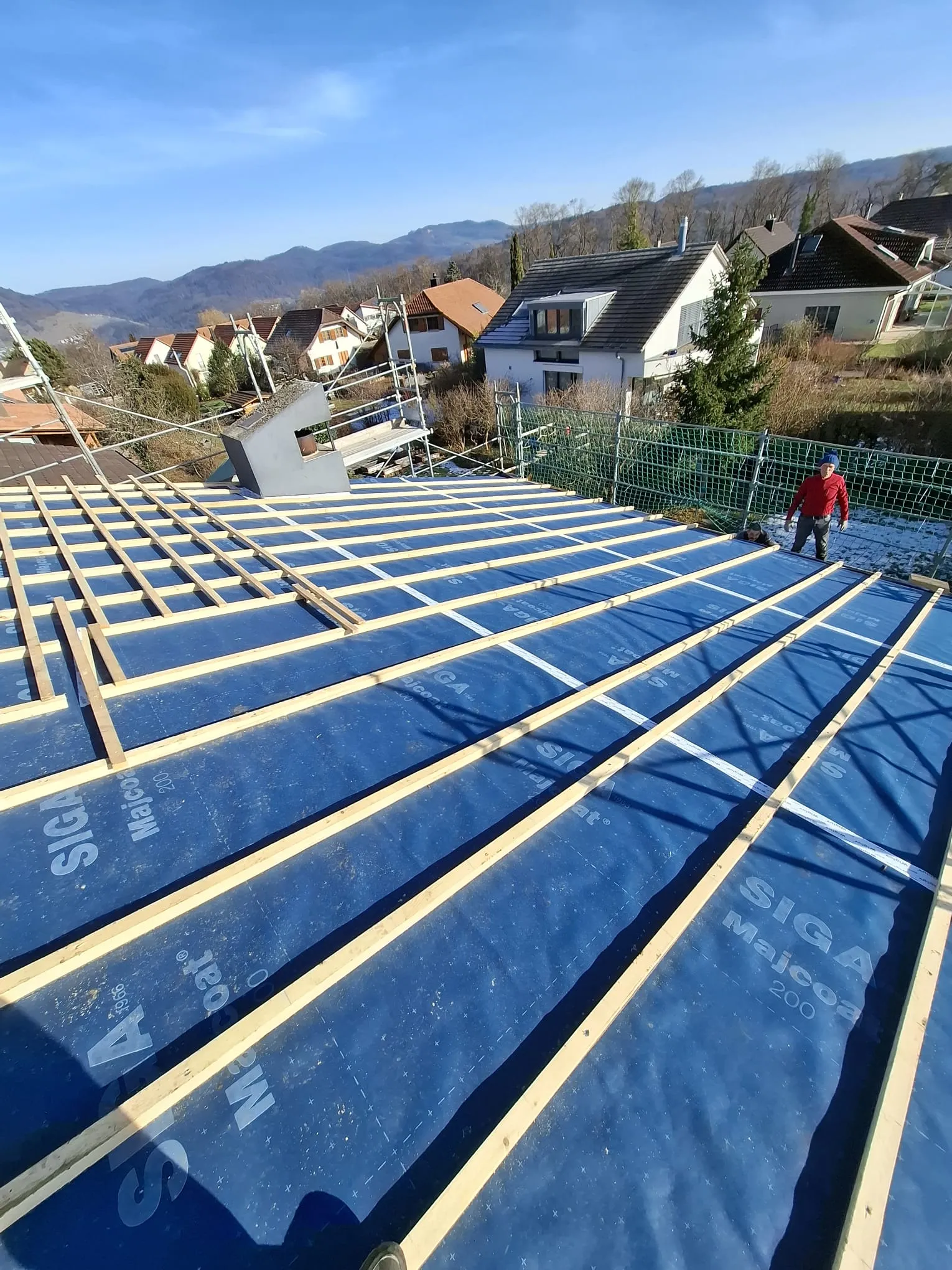 Lattung auf dem Unterdach, Seltisberg